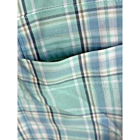 SCOTTeVEST XXXL Docksider Green Plaid Button Up Short Sleeve Shirt - Picture 2 of 11